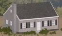 Download the .stl file and 3D Print your own The Cape Cod Home HO scale model for your model train set.